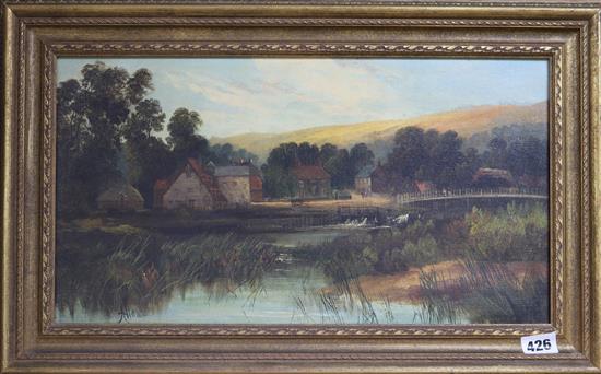 An early 20th century river landscape, signed Allan, 24cm x 45cm